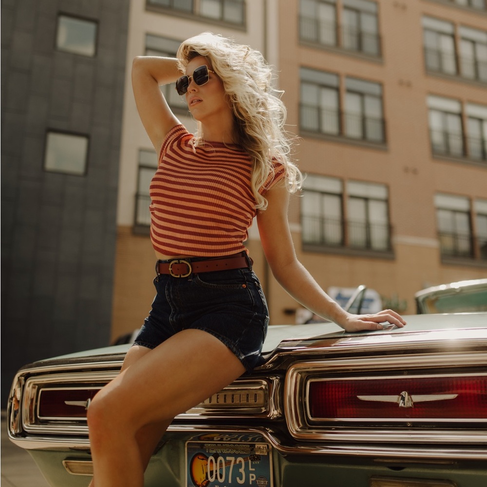 Free people striped red top XS